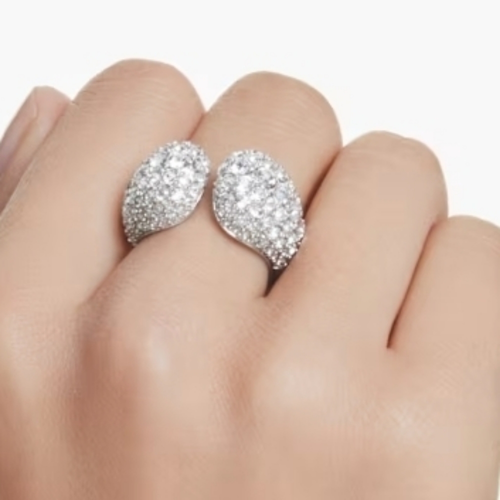 Swarovski Silver Crystal Pavé Ring. Not Box. #2